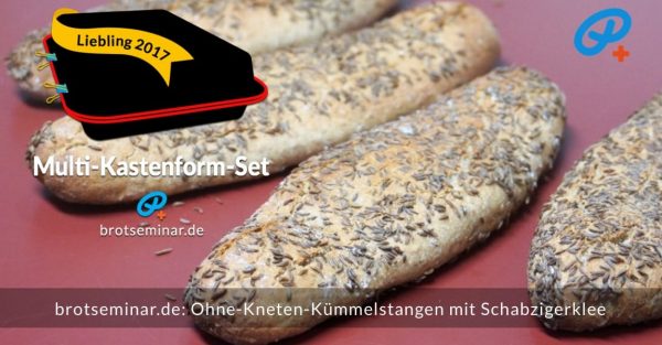 Brotseminar.de: Ohne-Kneten-Kümmelstangen Im Multi-Kastenform-Set 2017 Gebacken.